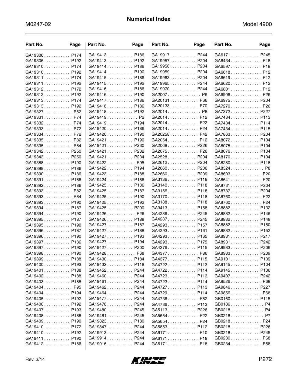Kinze 4900 Front Folding Planter Rev. 3/14 User Manual | Page 275 / 280