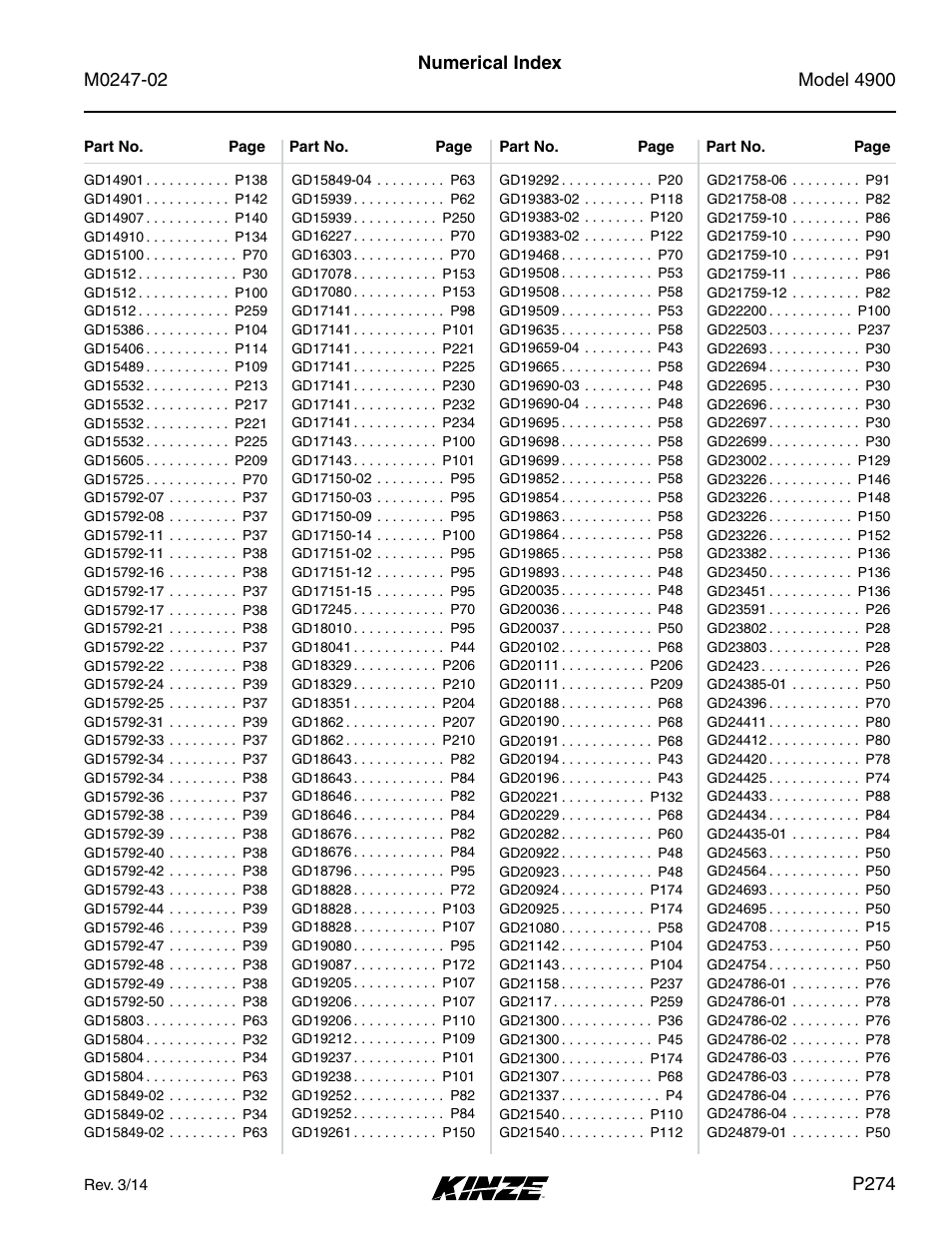 Kinze 4900 Front Folding Planter Rev. 3/14 User Manual | Page 277 / 280