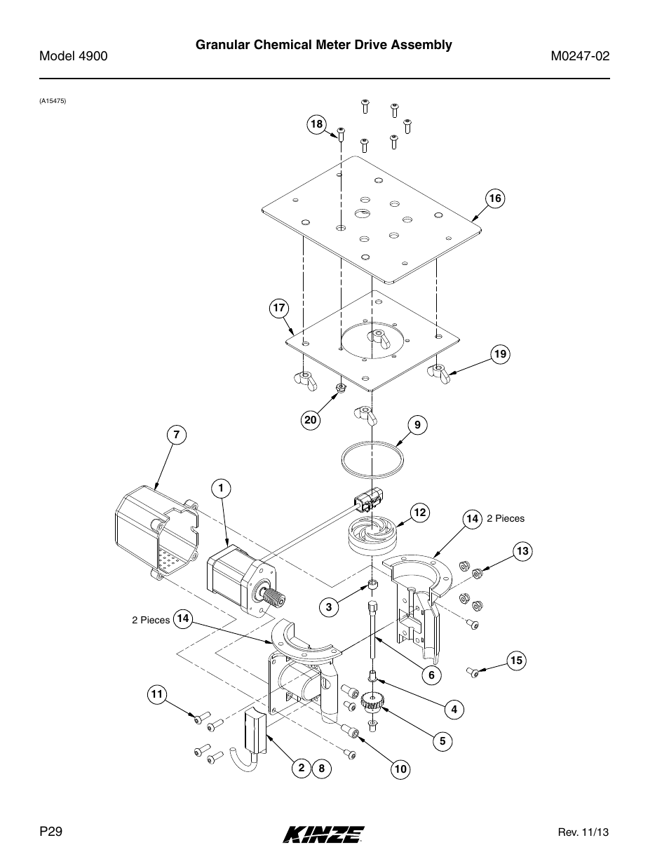 Granular chemical meter drive assembly | Kinze 4900 Front Folding Planter Rev. 3/14 User Manual | Page 32 / 280