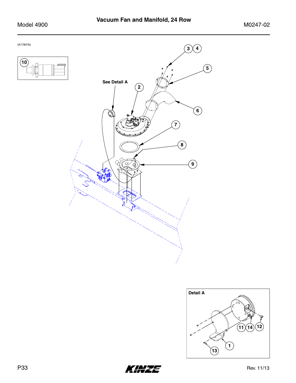 Vacuum fan and manifold, 24 row | Kinze 4900 Front Folding Planter Rev. 3/14 User Manual | Page 36 / 280