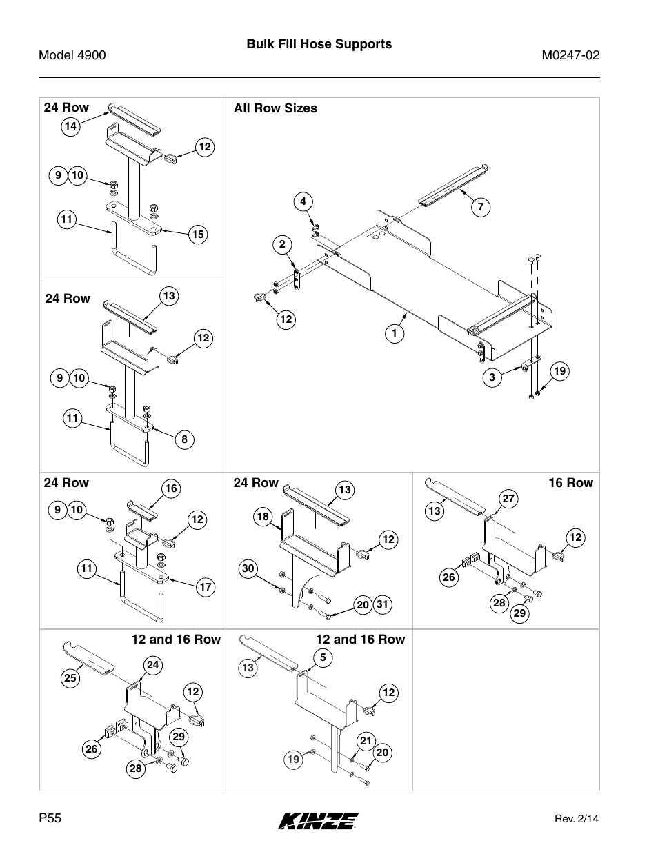 Bulk fill hose supports | Kinze 4900 Front Folding Planter Rev. 3/14 User Manual | Page 58 / 280