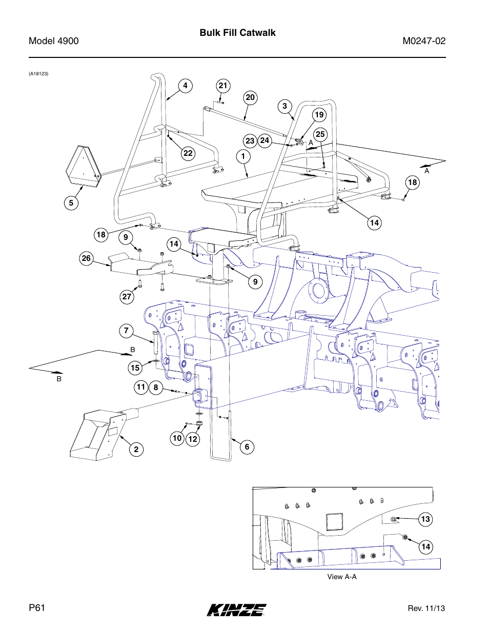 Bulk fill catwalk | Kinze 4900 Front Folding Planter Rev. 3/14 User Manual | Page 64 / 280