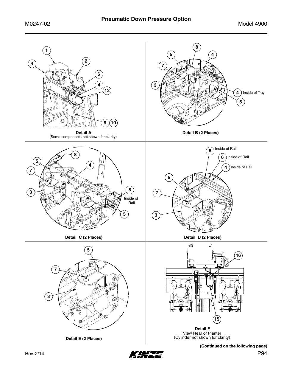 Pneumatic down pressure option | Kinze 4900 Front Folding Planter Rev. 3/14 User Manual | Page 97 / 280