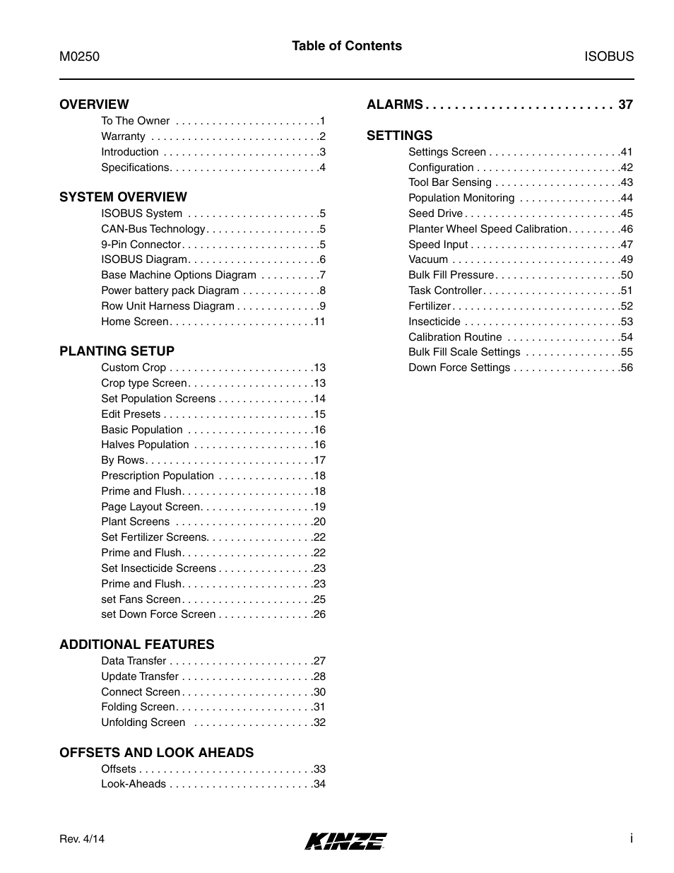 Kinze ISOBUS Electronics Package (4900) Rev. 4/14 User Manual | Page 3 / 60
