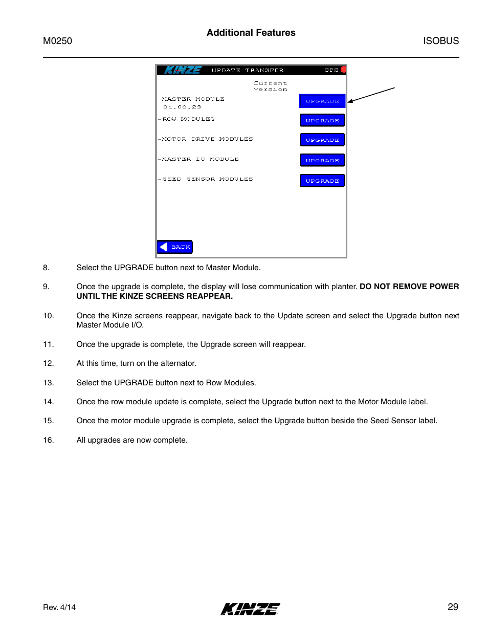 Kinze ISOBUS Electronics Package (4900) Rev. 4/14 User Manual | Page 33 / 60
