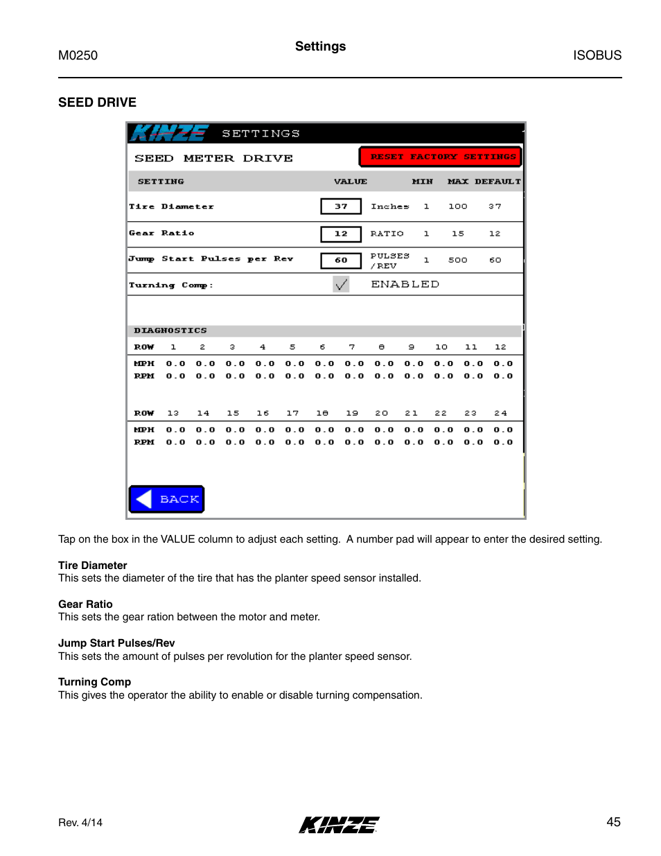 Seed drive | Kinze ISOBUS Electronics Package (4900) Rev. 4/14 User Manual | Page 49 / 60