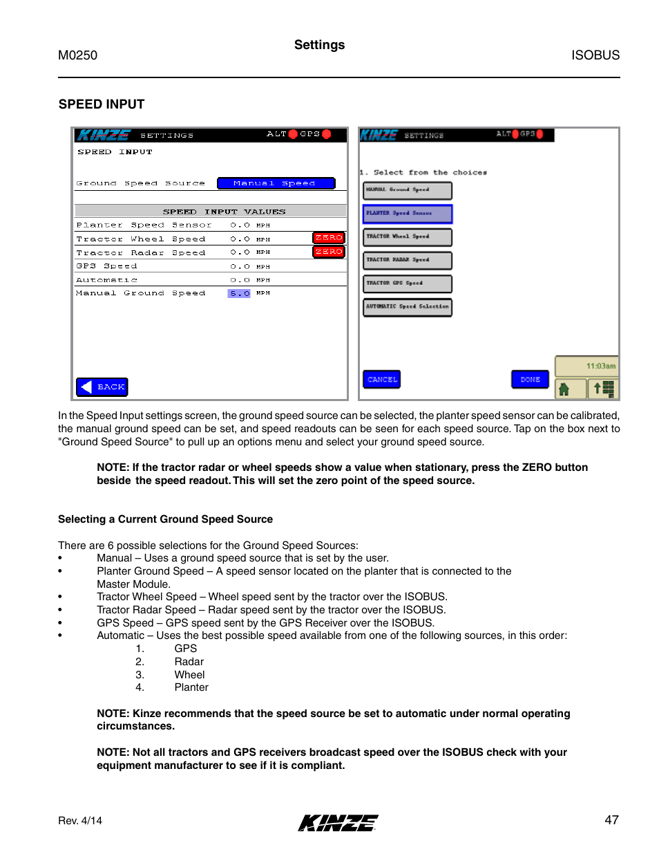 Speed input | Kinze ISOBUS Electronics Package (4900) Rev. 4/14 User Manual | Page 51 / 60