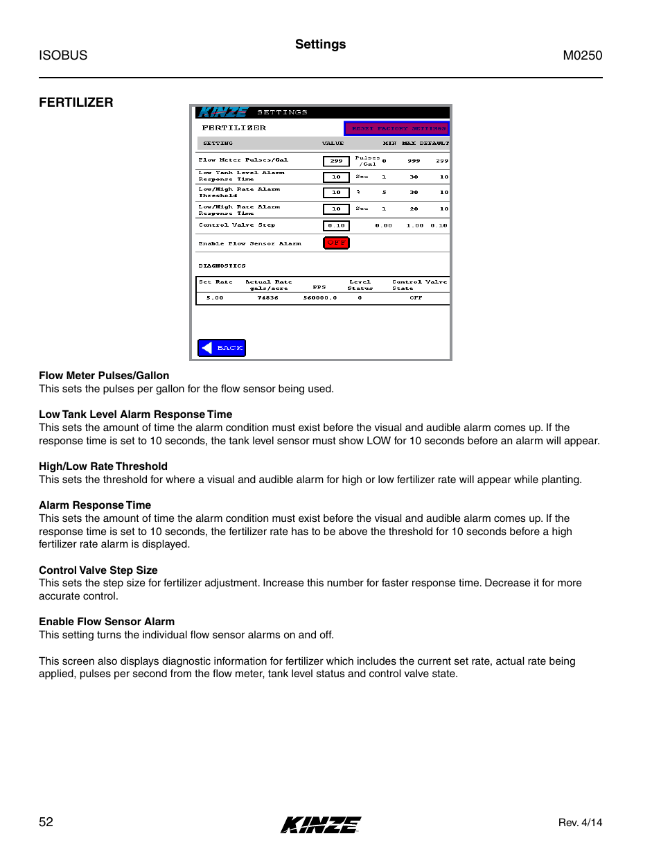 Fertilizer | Kinze ISOBUS Electronics Package (4900) Rev. 4/14 User Manual | Page 56 / 60