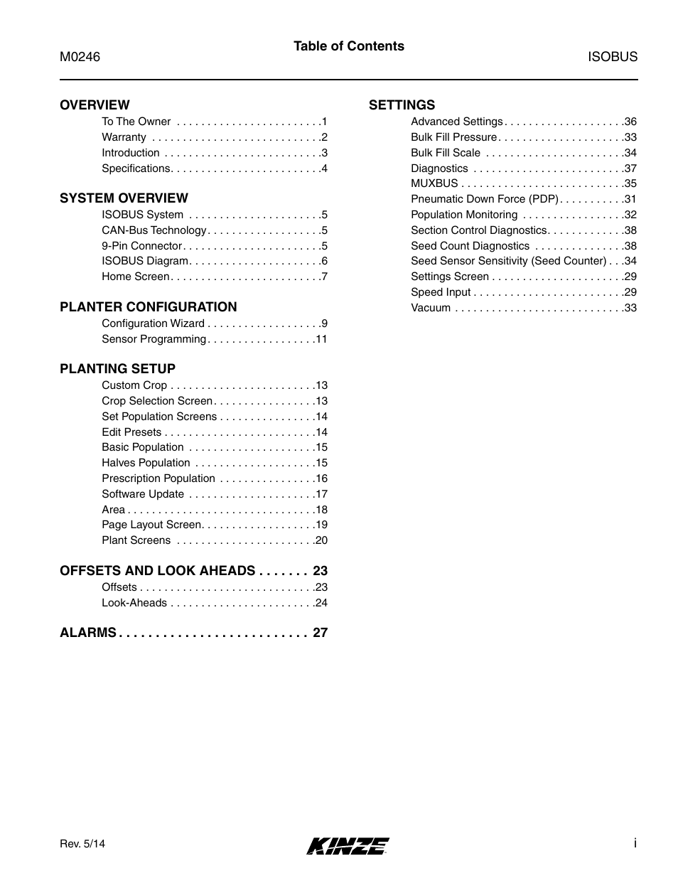Kinze ISOBUS Electronics Package (3000 Series) Rev. 5/14 User Manual | Page 5 / 46