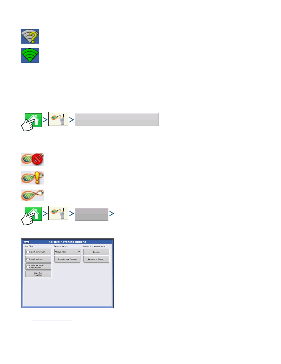 Connecting to agfiniti, Onnecting to, Initi | Kinze Ag Leader Integra User Manual | Page 114 / 350