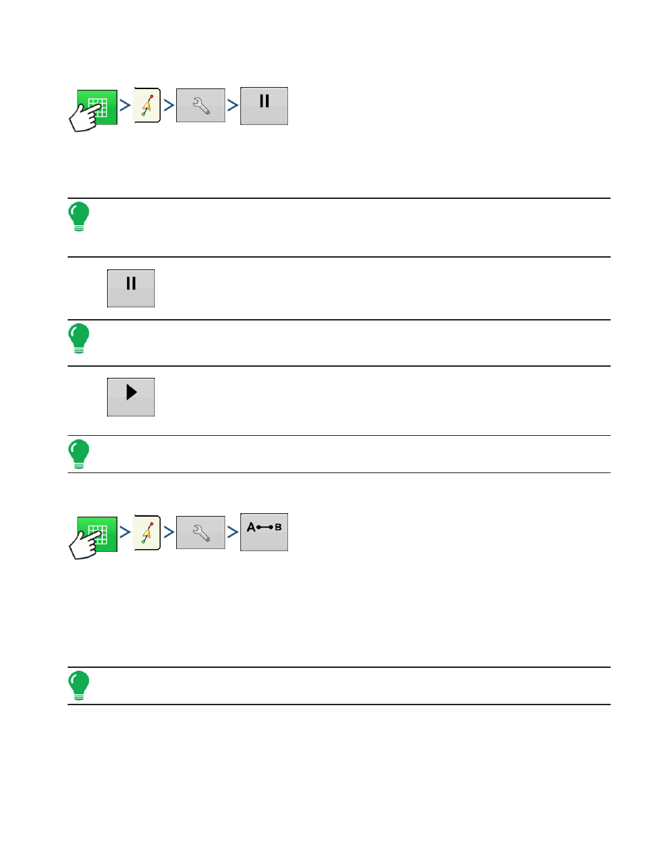 Pause, Remark a, Nudge | Pause remark a nudge, Ause, Emark, Udge | Kinze Ag Leader Integra User Manual | Page 147 / 350