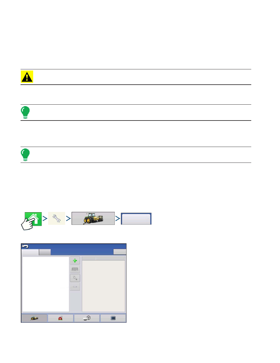 Configuration button, Configuration tab, Onfiguration button | Onfiguration tab | Kinze Ag Leader Integra User Manual | Page 40 / 350