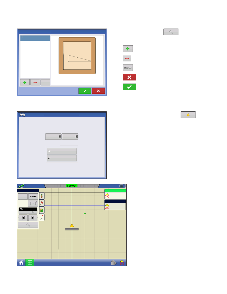 Edit headlands, Headland alarm settings, Edit headlands headland alarm settings | 62 firmware version 5.2 | Kinze Ag Leader Integra User Manual | Page 78 / 350