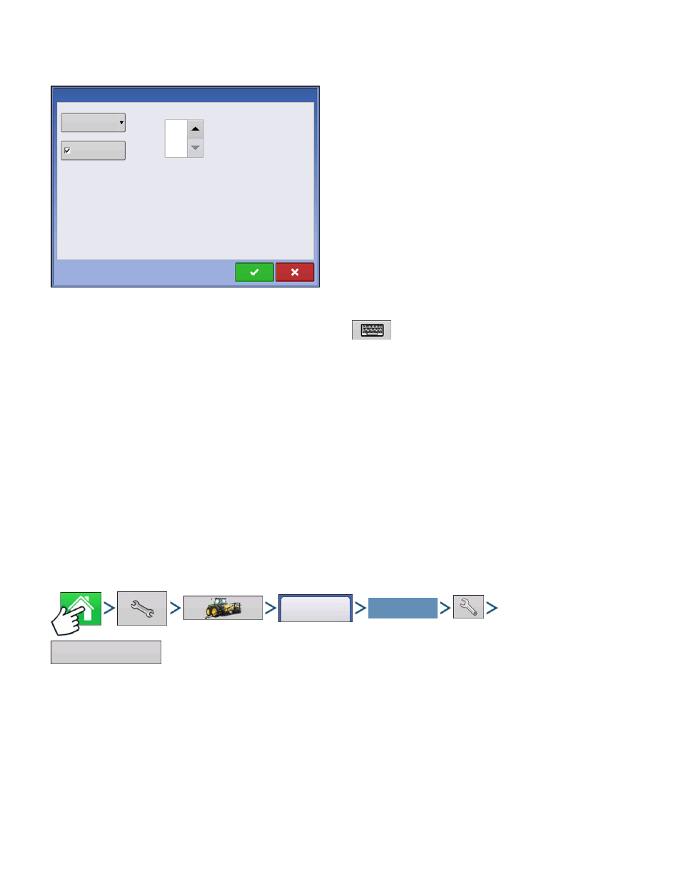 Equipment configuration settings for rate control, Speed input settings, Operating configuration with rate control, see | Peed, Nput, Ettings | Kinze Ag Leader Integra User Manual | Page 96 / 350