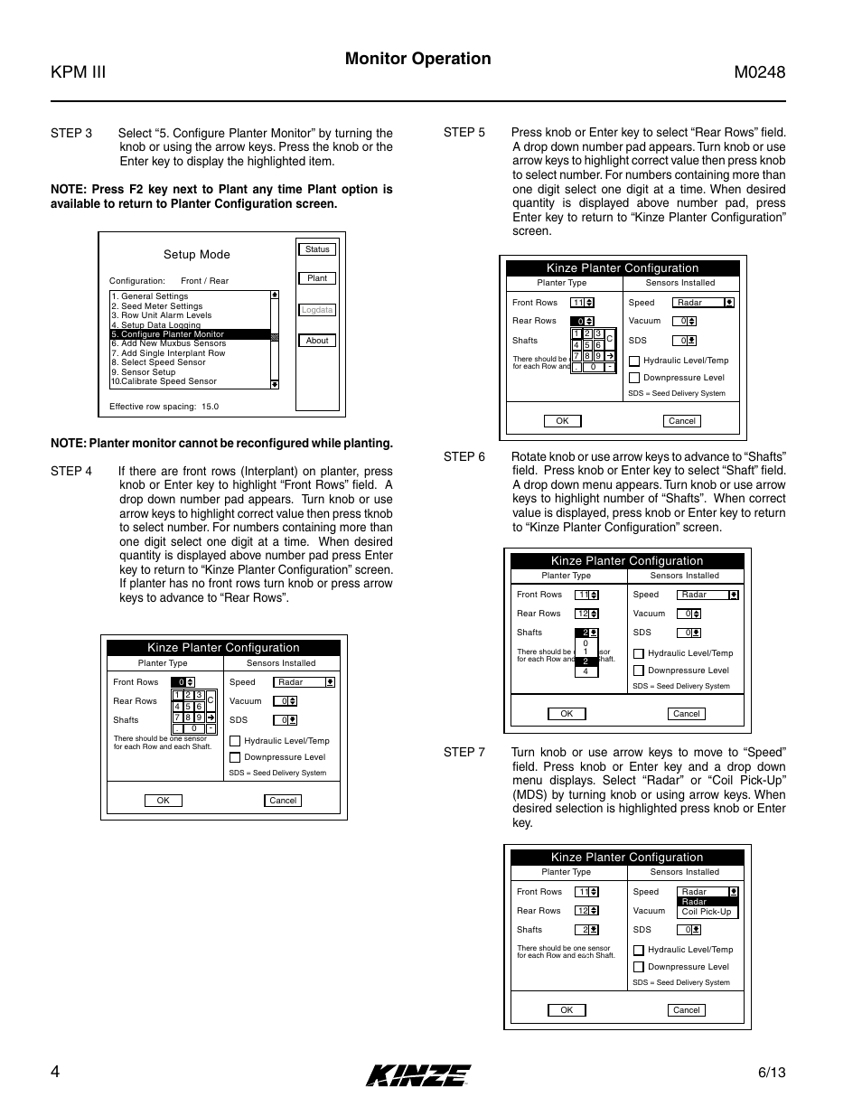 Monitor operation | Kinze KPM III User Manual | Page 6 / 28