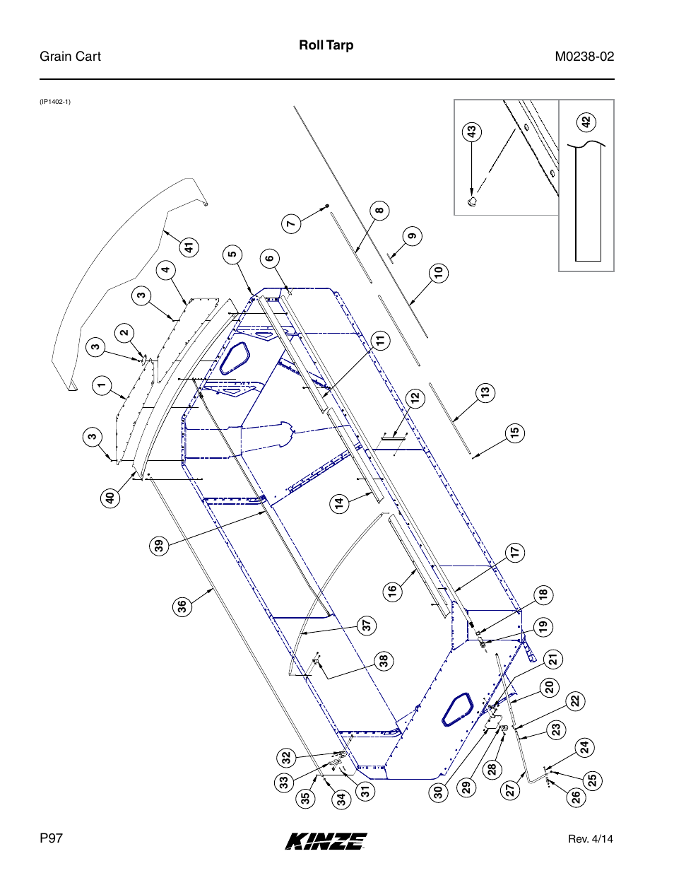 Roll tarp | Kinze Grain Carts Rev. 4/14 User Manual | Page 100 / 176