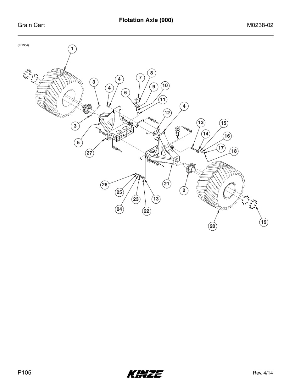 Flotation axle (900) | Kinze Grain Carts Rev. 4/14 User Manual | Page 108 / 176