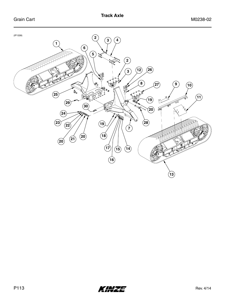 Track axle | Kinze Grain Carts Rev. 4/14 User Manual | Page 116 / 176