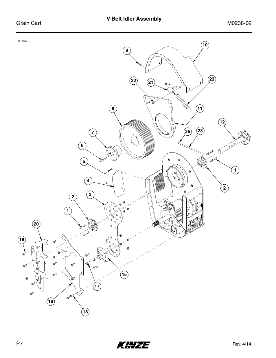 V-belt idler assembly | Kinze Grain Carts Rev. 4/14 User Manual | Page 12 / 176