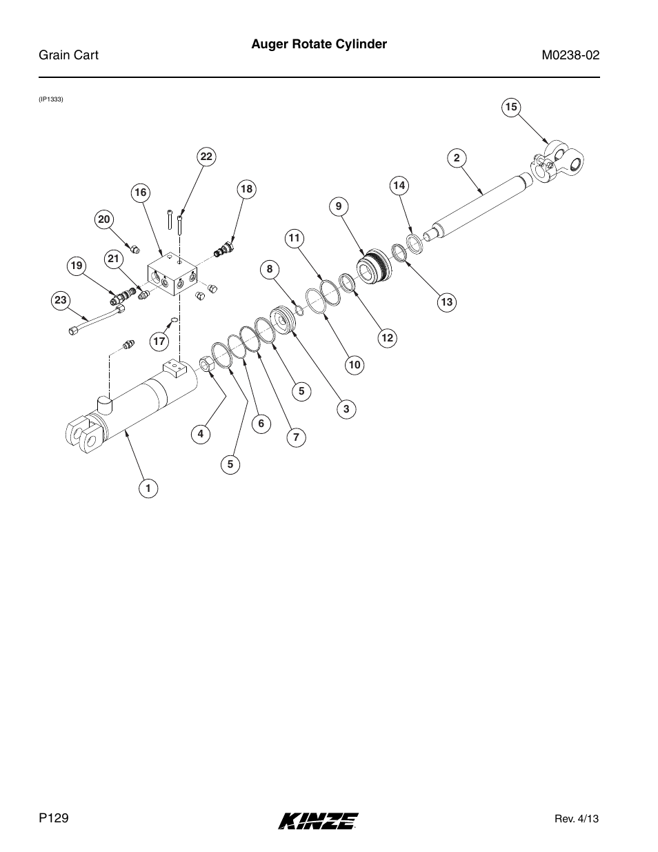 Auger rotate cylinder | Kinze Grain Carts Rev. 4/14 User Manual | Page 132 / 176
