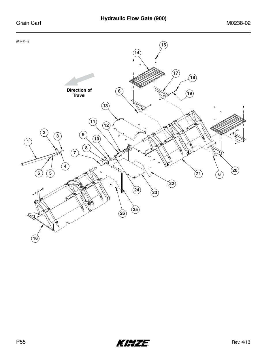 Hydraulic flow gate (900) | Kinze Grain Carts Rev. 4/14 User Manual | Page 58 / 176