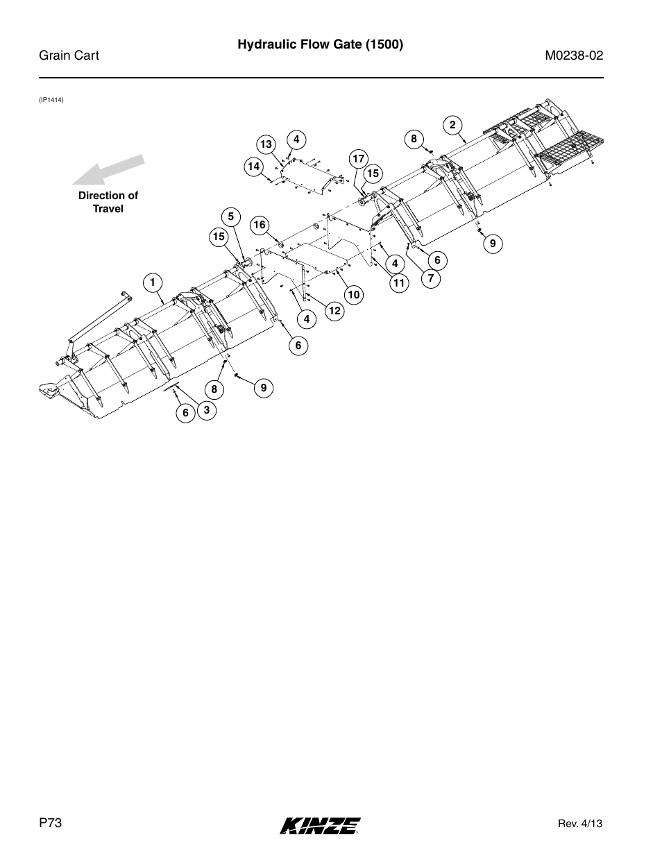 Hydraulic flow gate (1500) | Kinze Grain Carts Rev. 4/14 User Manual | Page 76 / 176