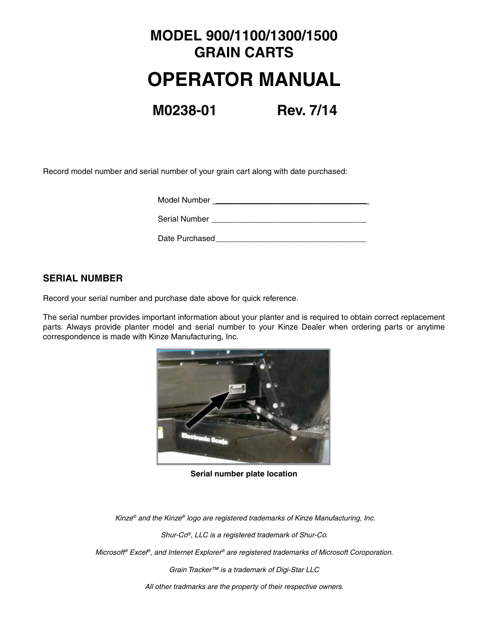 Kinze Grain Carts Rev. 7/14 User Manual | 70 pages