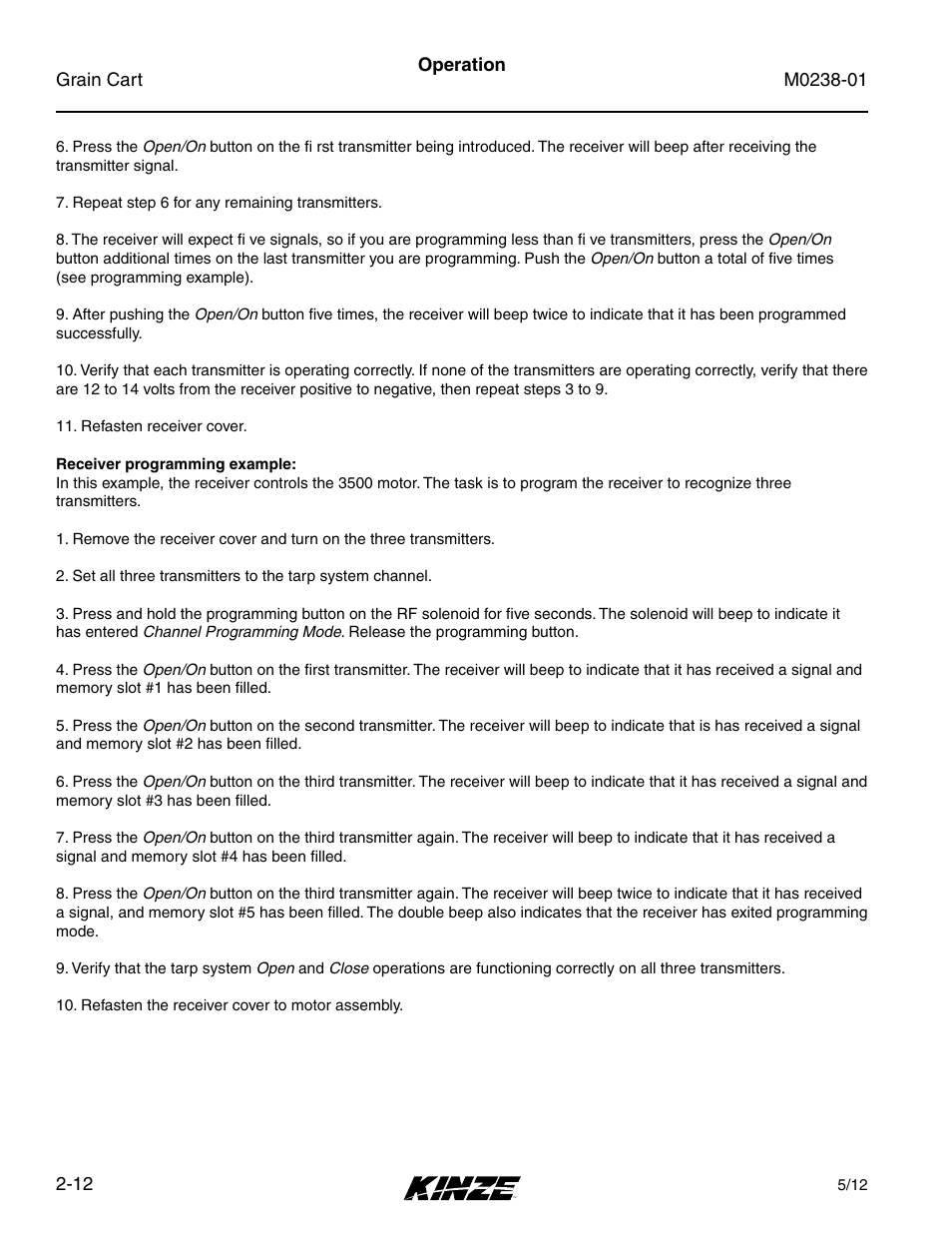 Kinze Grain Carts Rev. 7/14 User Manual | Page 26 / 70