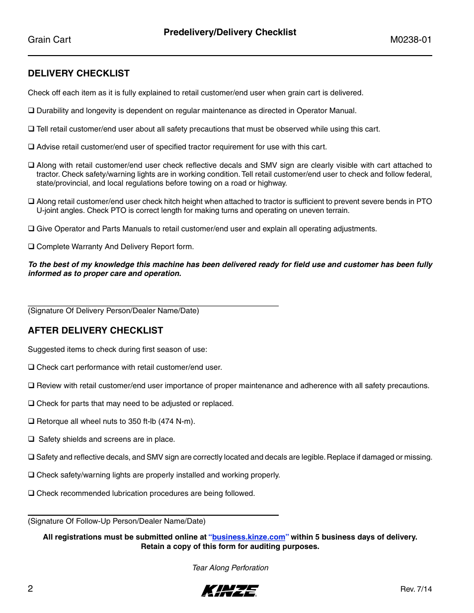 Kinze Grain Carts Rev. 7/14 User Manual | Page 4 / 70