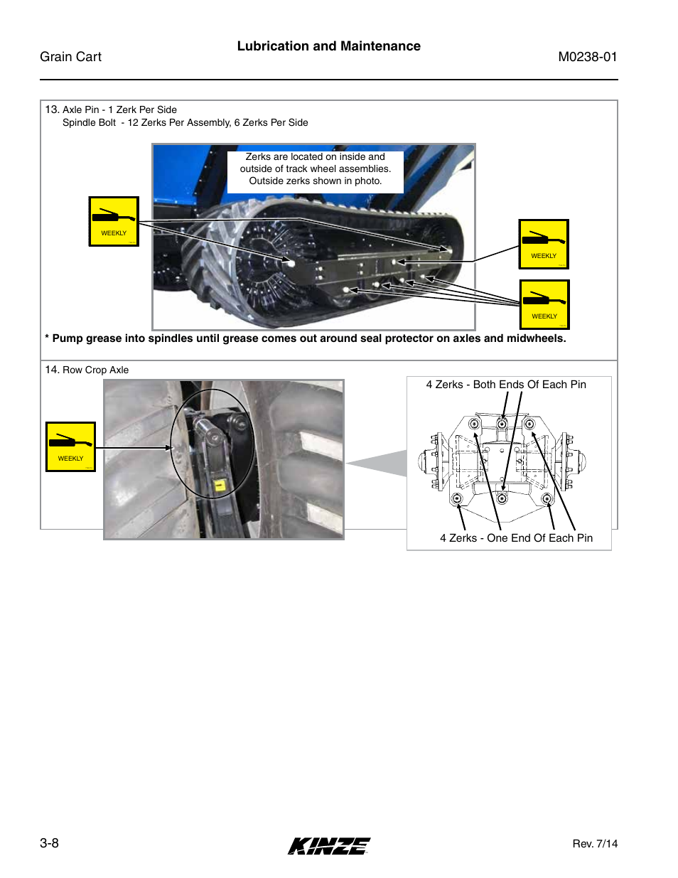 Lubrication and maintenance | Kinze Grain Carts Rev. 7/14 User Manual | Page 44 / 70
