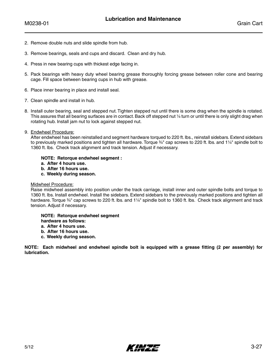 Kinze Grain Carts Rev. 7/14 User Manual | Page 63 / 70