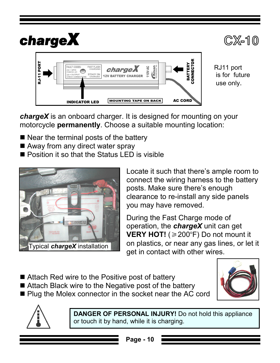 Charge, Cx-10 | Kisan Electronics CG-10 User Manual | Page 12 / 18
