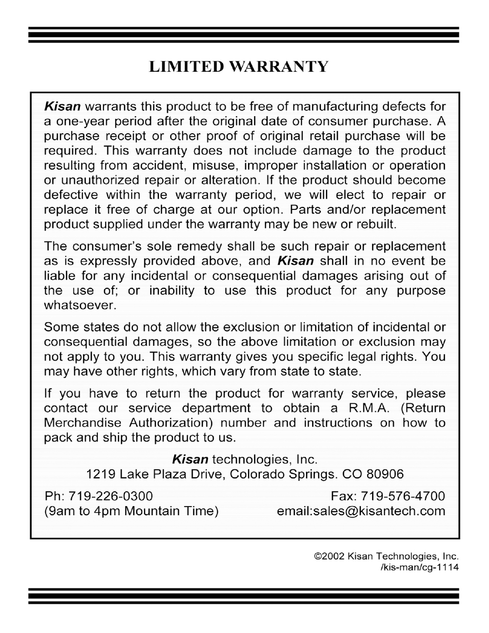 Kisan Electronics CG-10 User Manual | Page 2 / 18