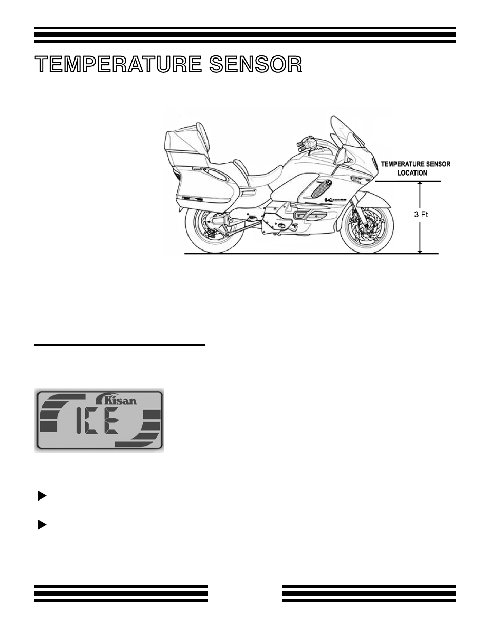 Temperature sensor, Ice alert fea, Ture | Kisan Electronics CX-10 User Manual | Page 12 / 20