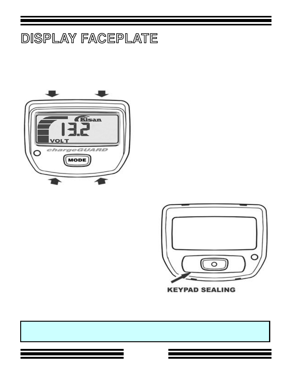 Display faceplate | Kisan Electronics CX-10 User Manual | Page 9 / 20