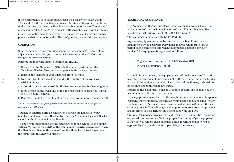 Bogen HAA20 User Manual | Page 6 / 8