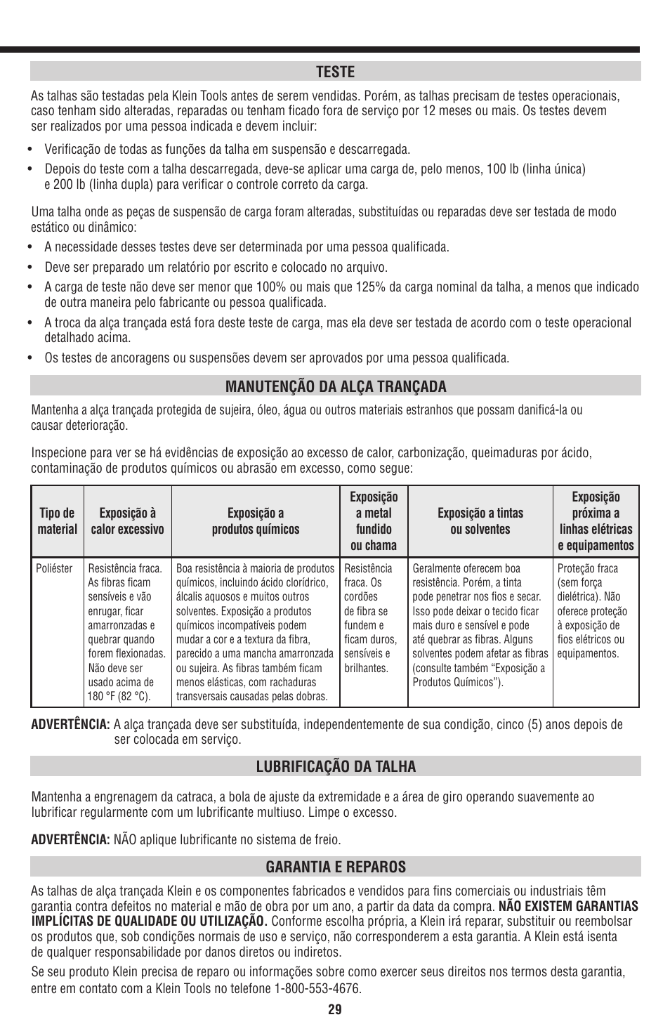 Português | Klein Tools KN1500PEXH User Manual | Page 29 / 44