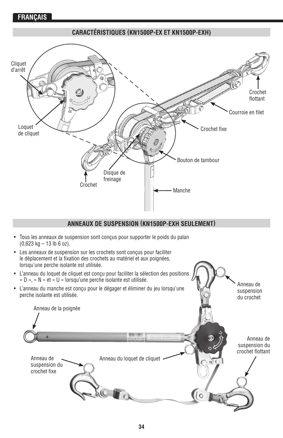 Français | Klein Tools KN1500PEXH User Manual | Page 34 / 44