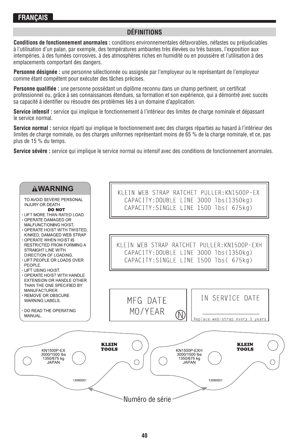 Klein Tools KN1500PEXH User Manual | Page 40 / 44