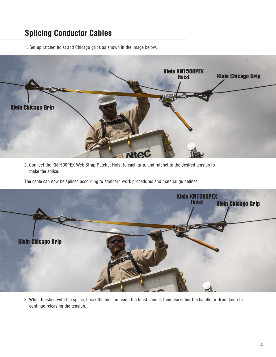 Splicing conductor cables | Klein Tools Chicago Grips User Manual | Page 4 / 6