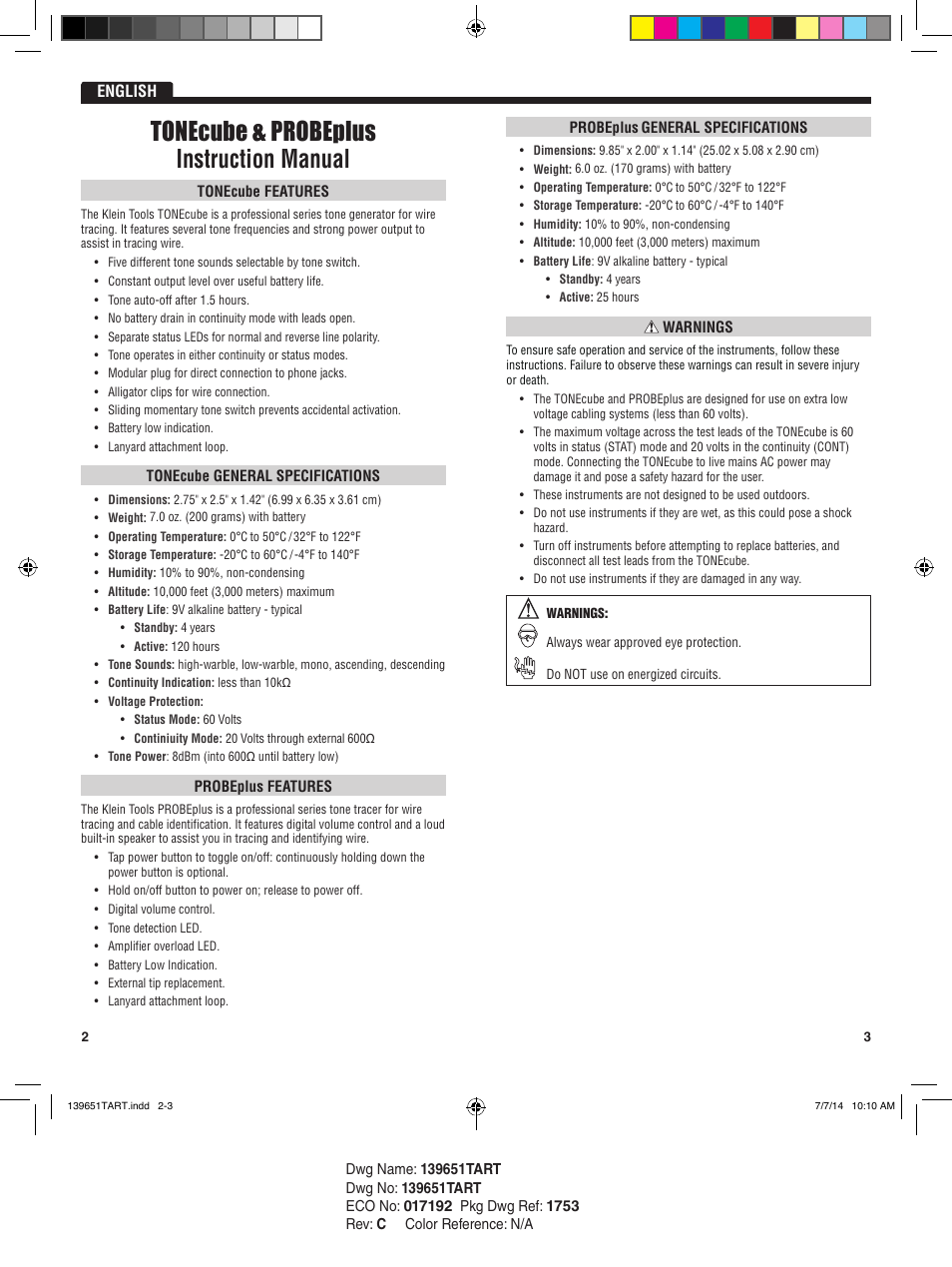 Tonecube & probeplus instruction manual | Klein Tools VDV500-051 User Manual | Page 2 / 17