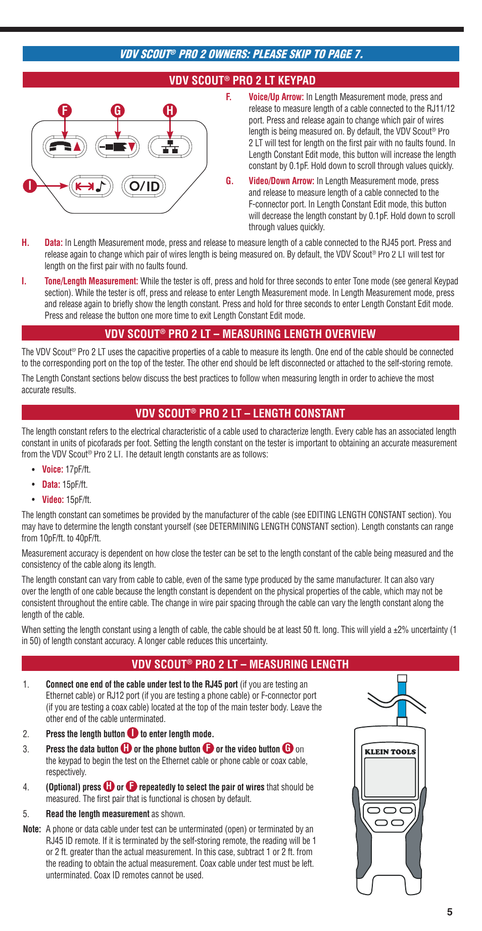 English | Klein Tools VDV501-823 User Manual | Page 5 / 14