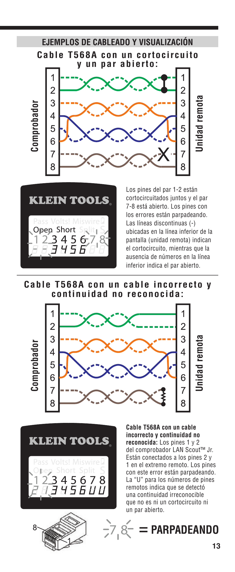Parpadeando | Klein Tools VDV526-052 User Manual | Page 13 / 24