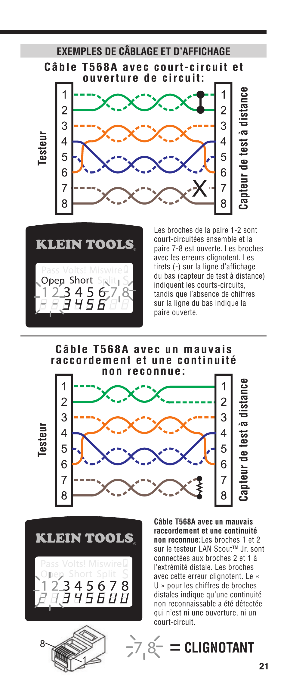 Clignotant | Klein Tools VDV526-052 User Manual | Page 21 / 24