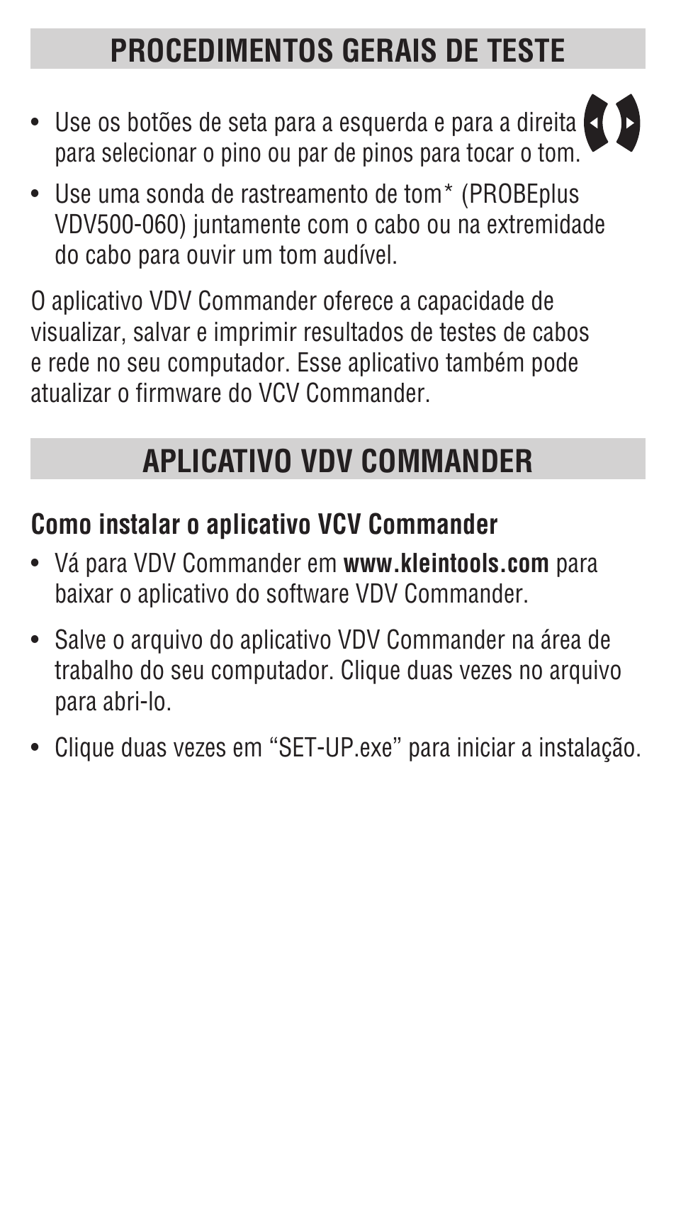 Aplicativo vdv commander, Procedimentos gerais de teste | Klein Tools VDV501828 User Manual | Page 29 / 40