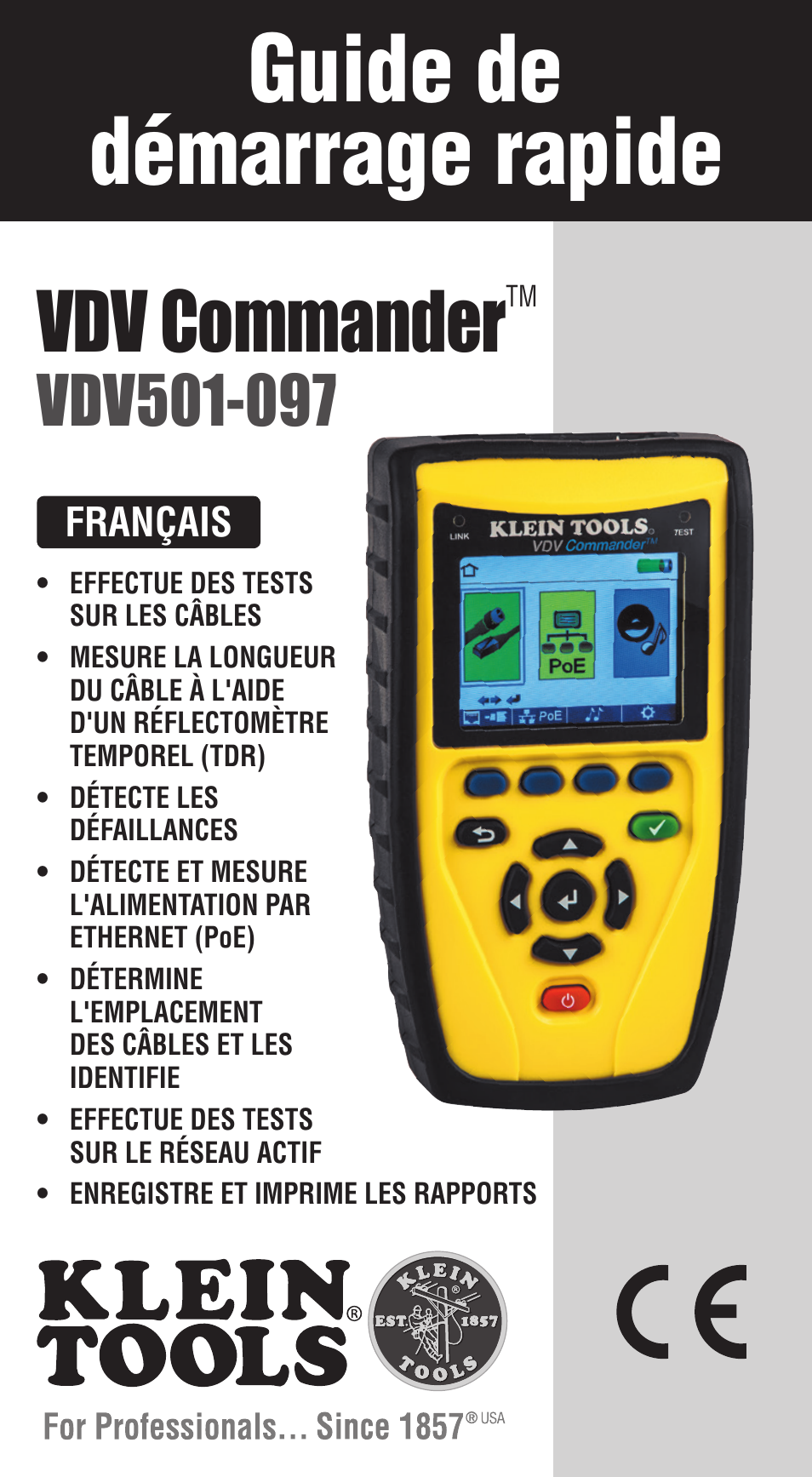 Guide de démarrage rapide, Vdv commander | Klein Tools VDV501828 User Manual | Page 31 / 40