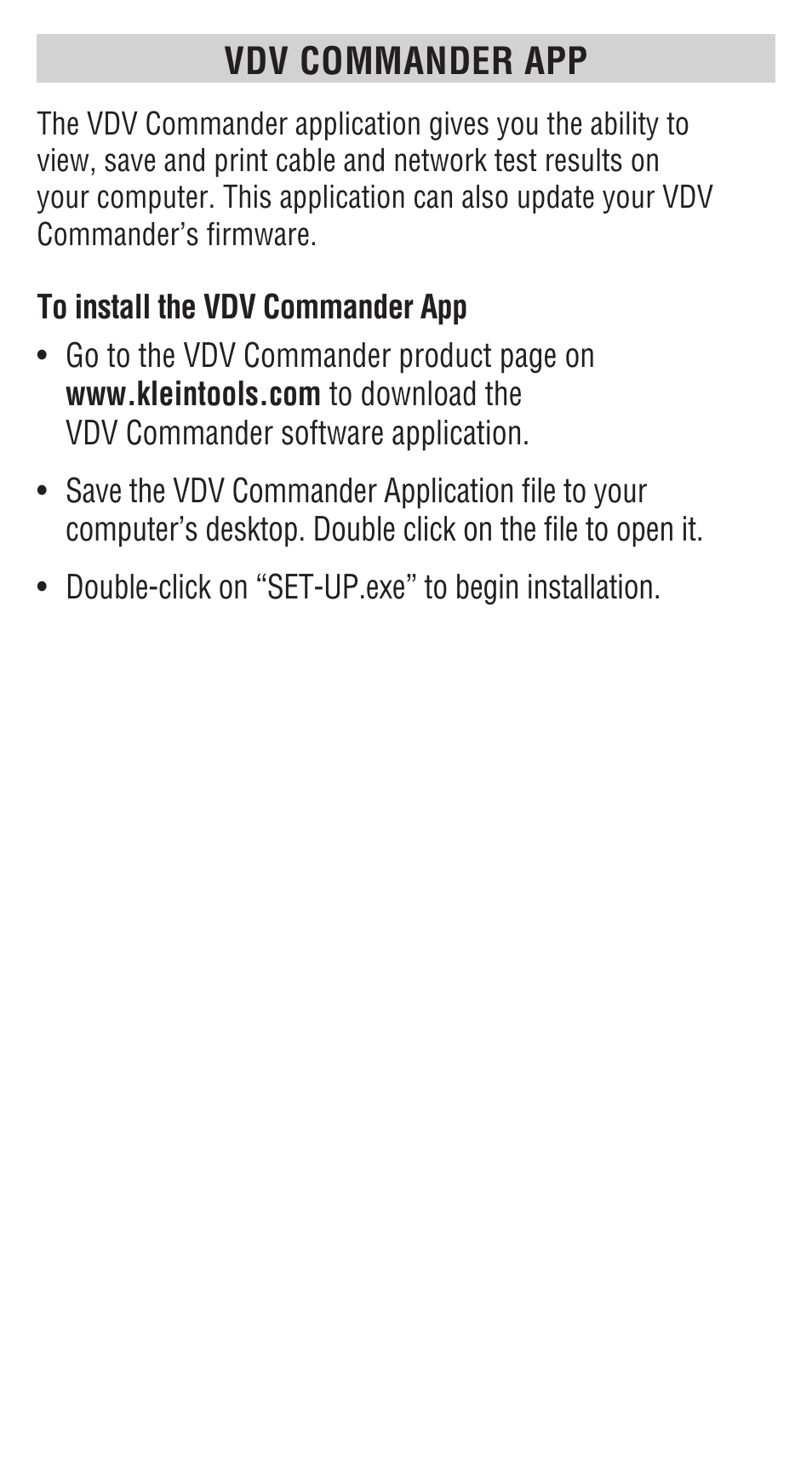 Vdv commander app | Klein Tools VDV501828 User Manual | Page 9 / 40
