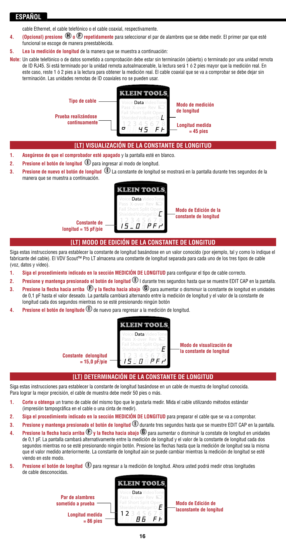 English, English español | Klein Tools VDV501-814 User Manual | Page 16 / 36