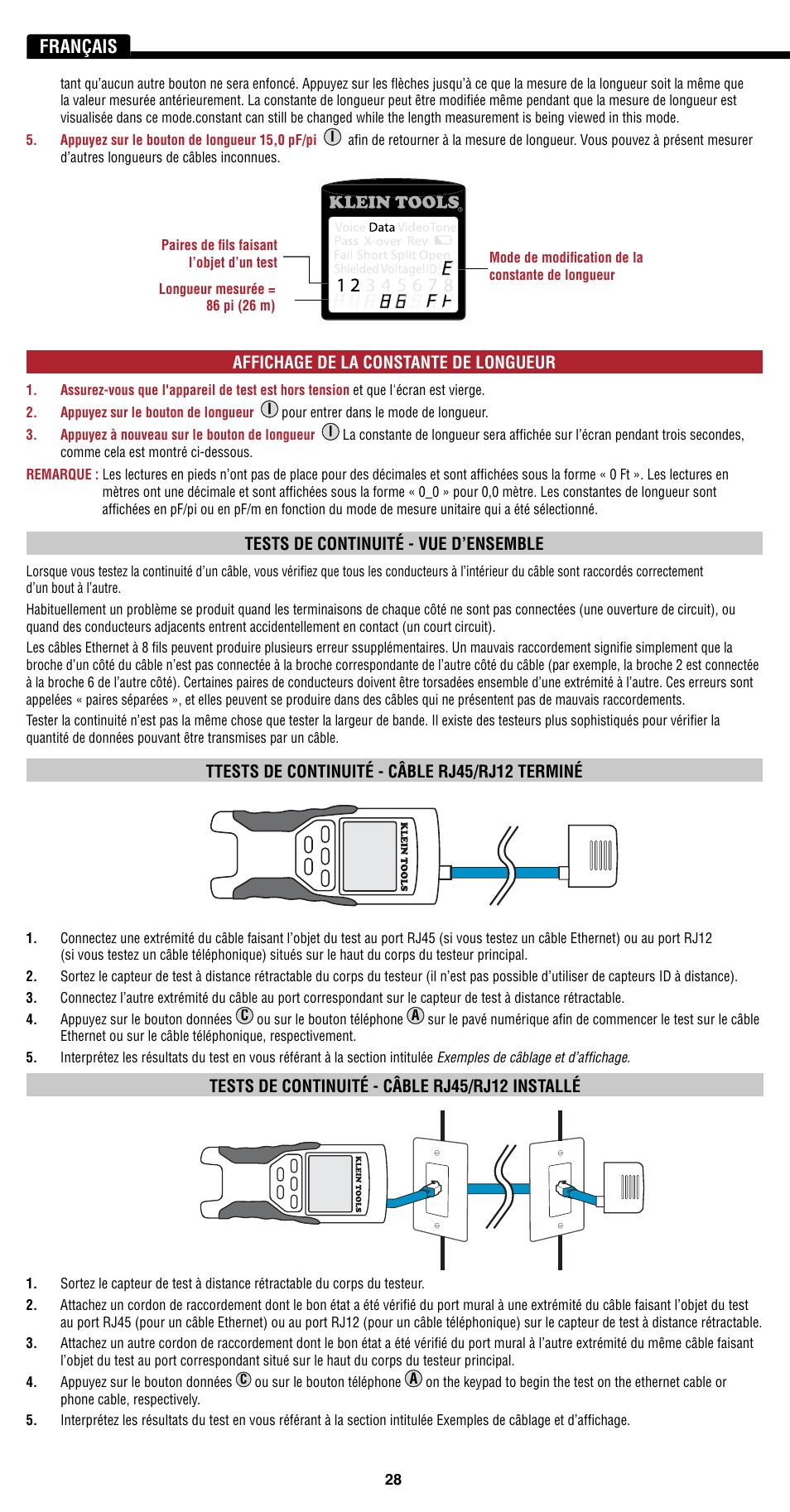 Klein Tools VDV501-814 User Manual | Page 28 / 36