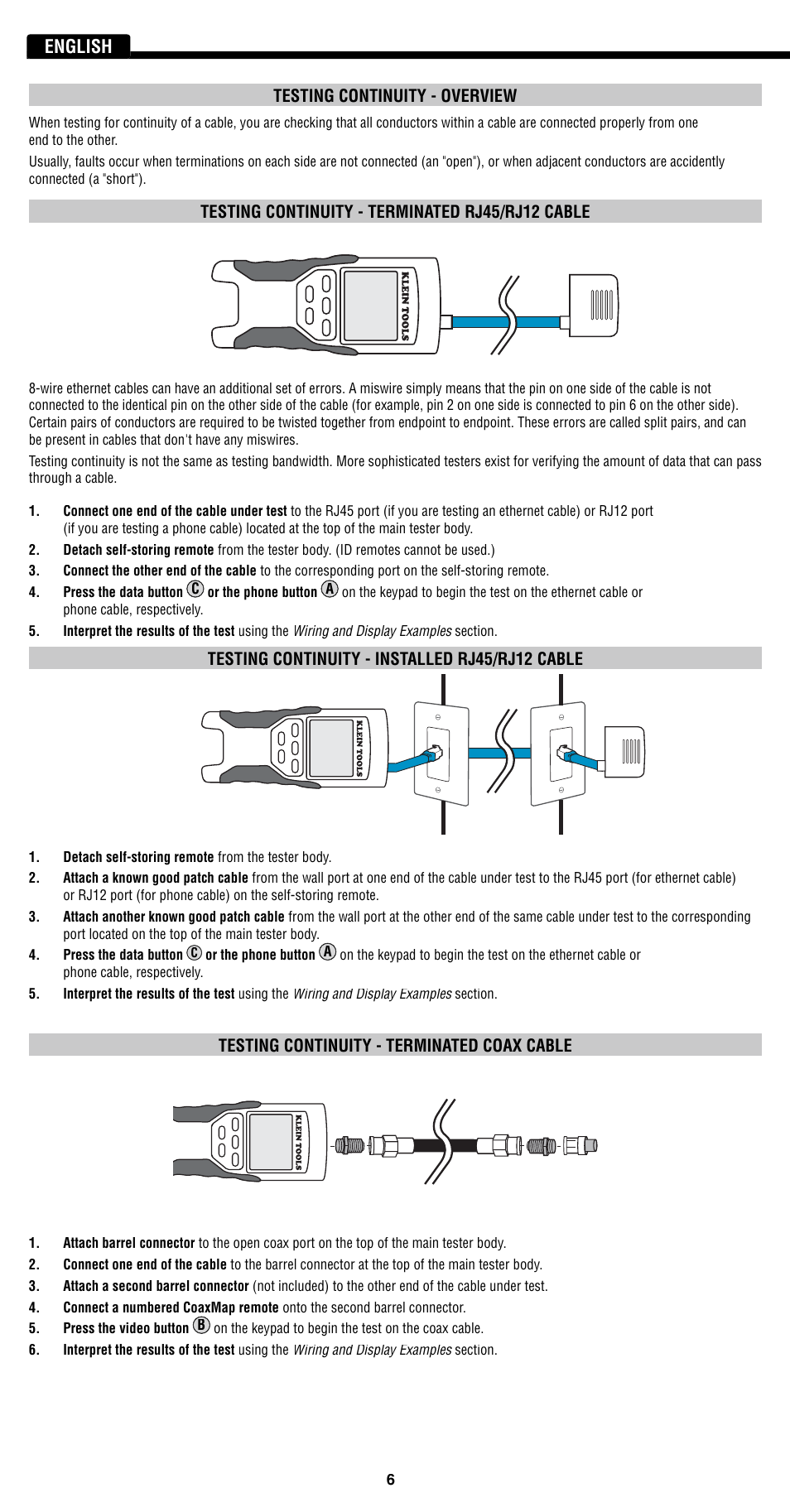 Klein Tools VDV501-814 User Manual | Page 6 / 36